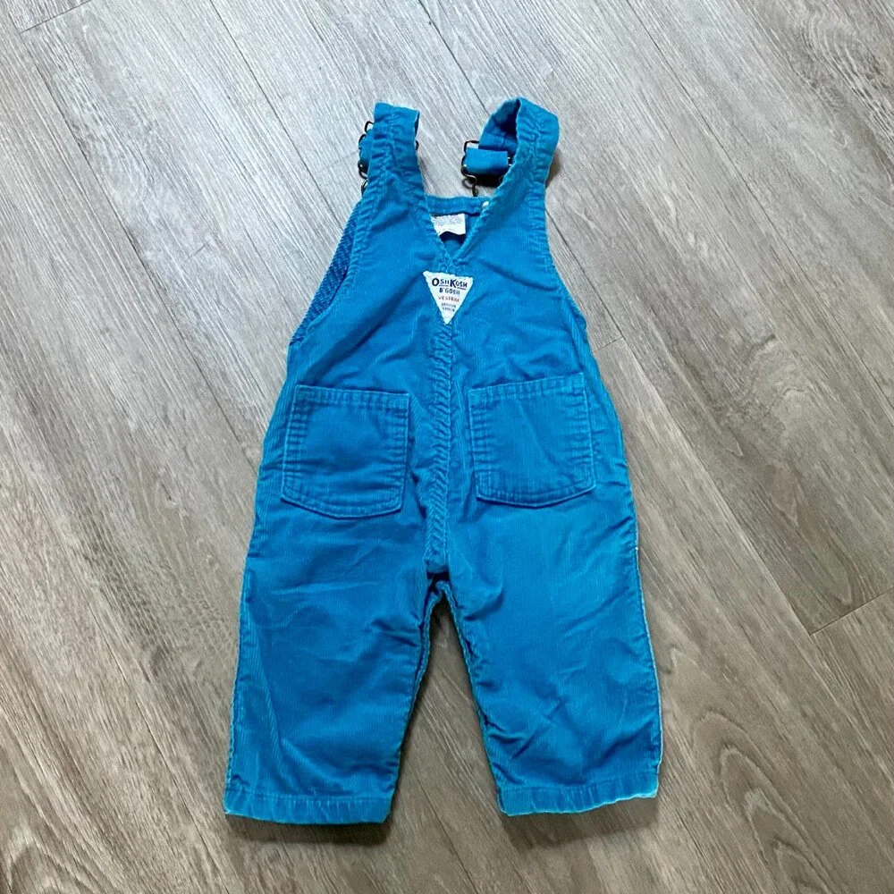 Vintage Osh'Kosh B'Gosh Vestbak Genuine Article Overalls Corduroy USA Made 9m